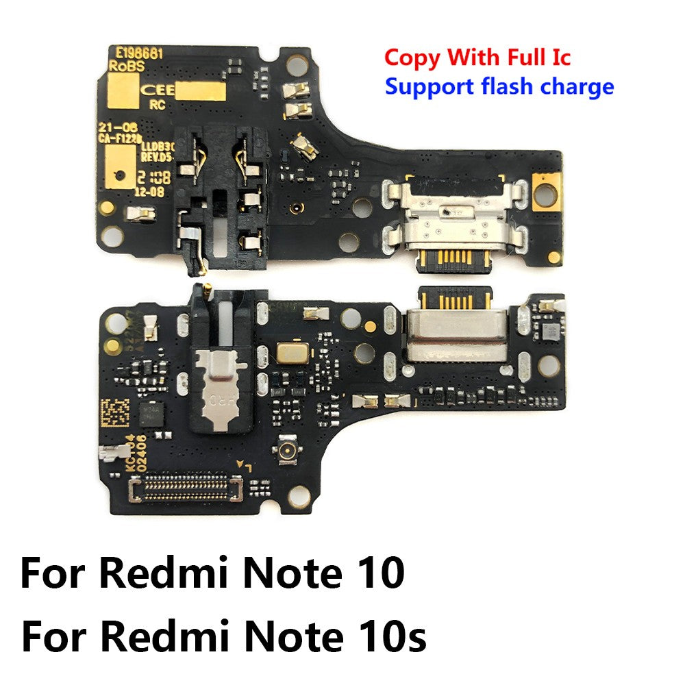 Placa de puerto de carga USB, conector de Cable flexible para Xiaomi Poco X3 M4 Pro M3 Redmi Note 7 8 8T 9S 9 10 10s 11 Pro 4G 5G, micrófono