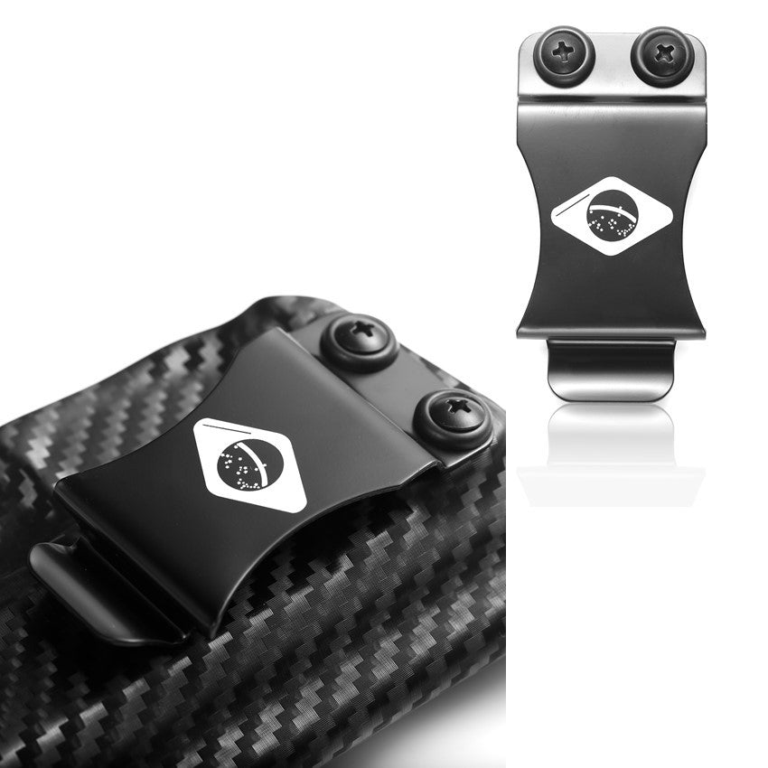 Pinza de ala de solapa con Clip de Metal para IWB Glock Beretta Taurus CZ Punisher Kydex, funda de fibra de carbono, cinturones de pistola de 1,5 ", transporte oculto