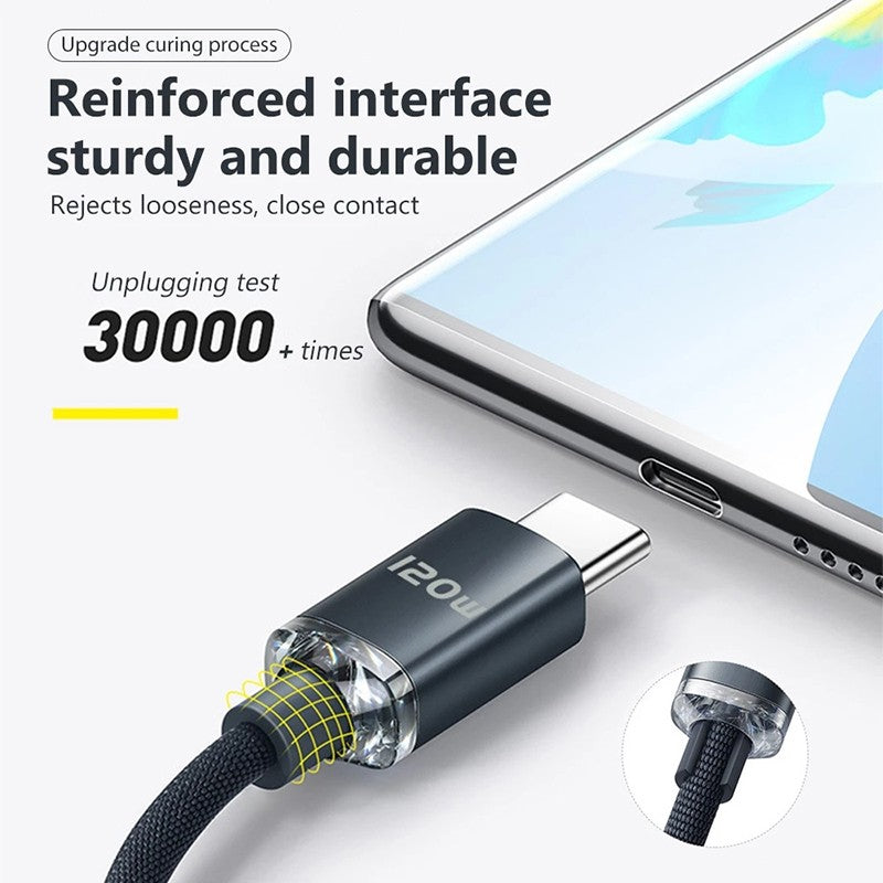 Cable USB tipo C a USB C de 120W para iPhone 15 Pro Max PD Cable de datos de carga rápida para Samsung Xiaomi 14 Oneplus 12 POCO X6 OPPO CC