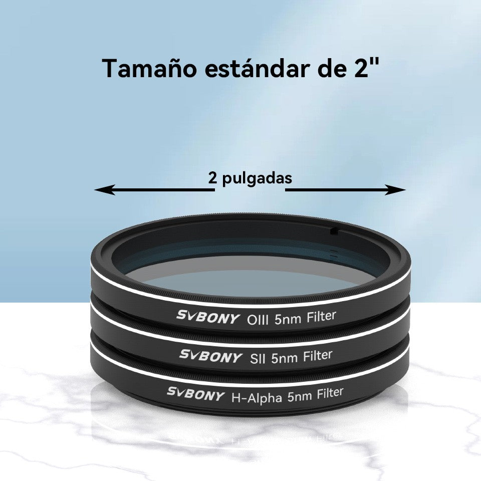 Svbony SV227 filtro de 2/1,25 pulgadas 5nmH-Alpha SII-CCD OIII-CCD banda estrecha para telescopio astronómico fotografía planetaria de espacio profundo