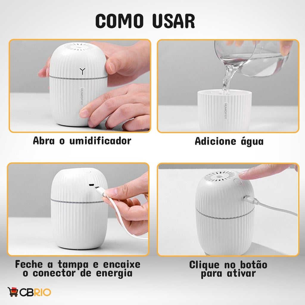 Humidificador de aire ultrasónico con Led Q8