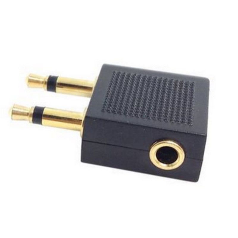 1 adaptador de Audio con conector de 3,5mm para PC, convertidor de Audio para auriculares de viaje de línea aérea, accesorios adaptadores de herramientas para auriculares de avión