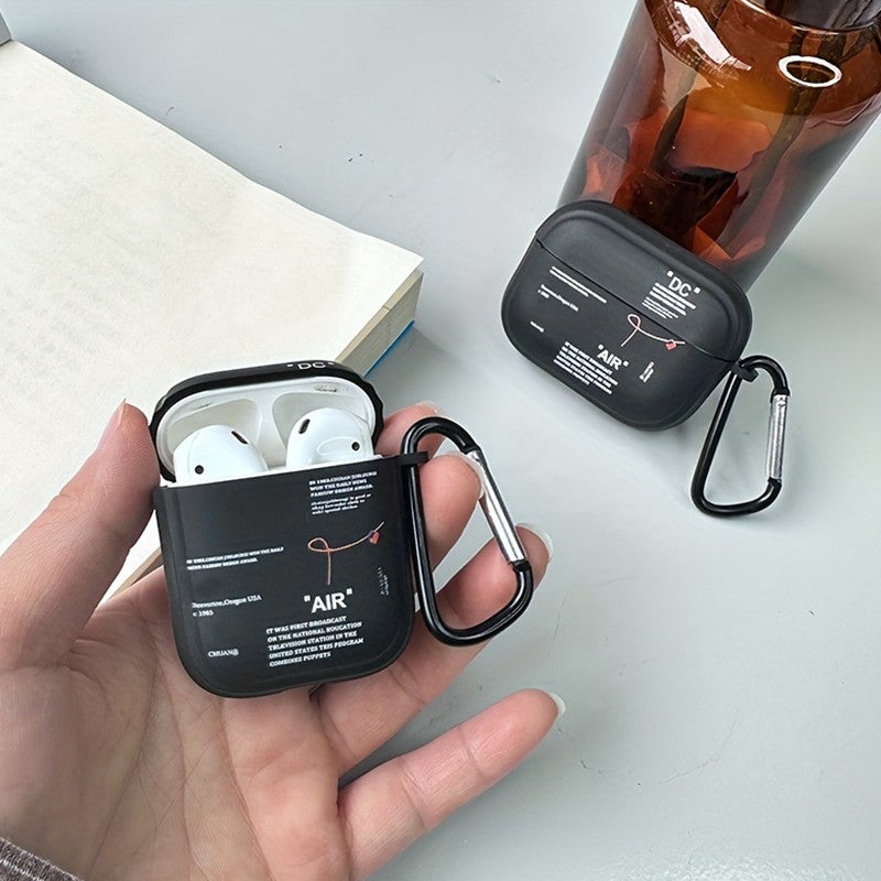 Funda transparente para Airpods negra con estilo, funda para Airpods 4, 2, 3 Pro, 2 generación, funda para Airpod Pro, regalo para auriculares de novio