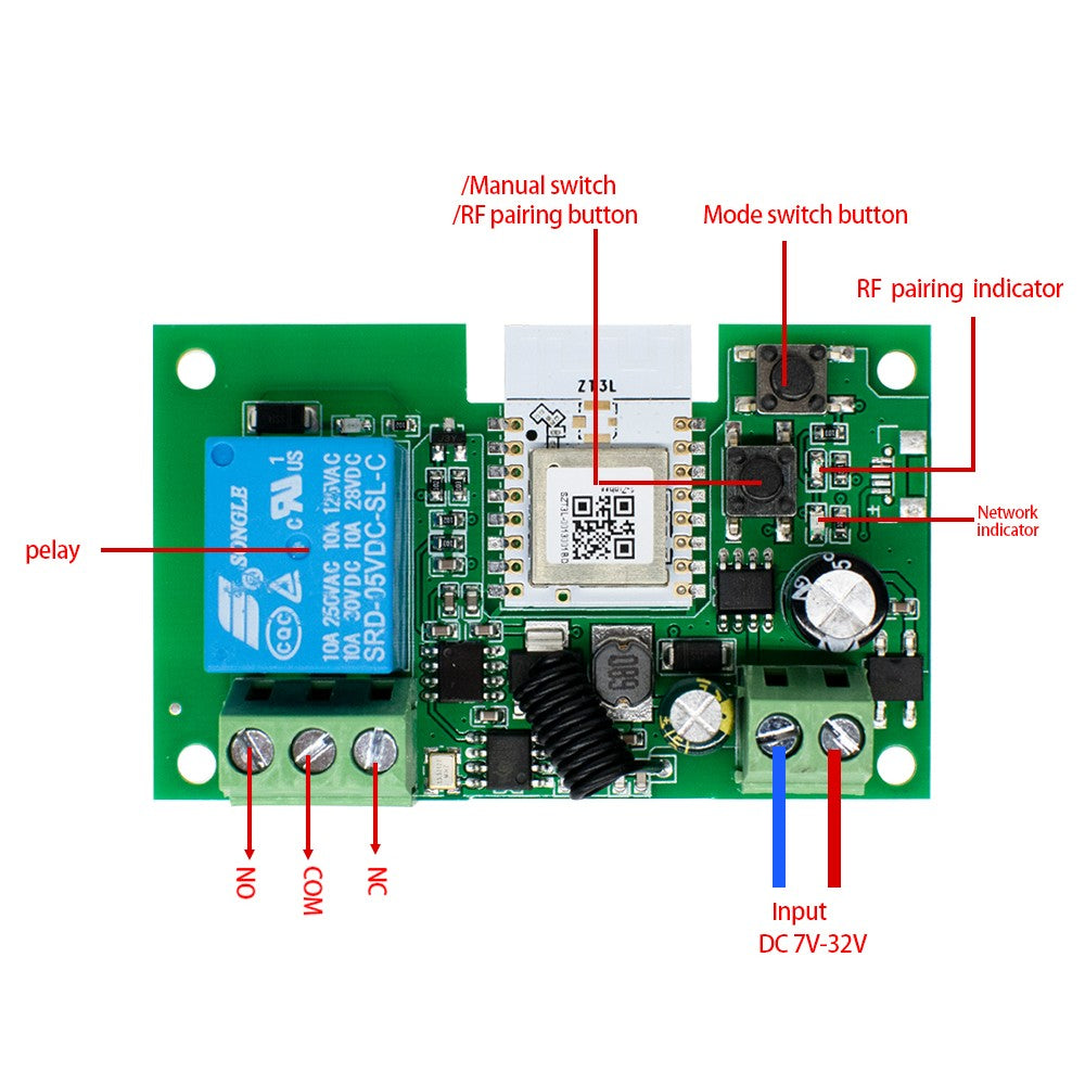 Interruptor Inteligente Zigbee de Contacto Seco, Módulo de Relé de Riel DIN de 1, 2 o 4 Canales, Relé RF de Dos Canales 433, 12V 24V 230V, Compatible con Tuya