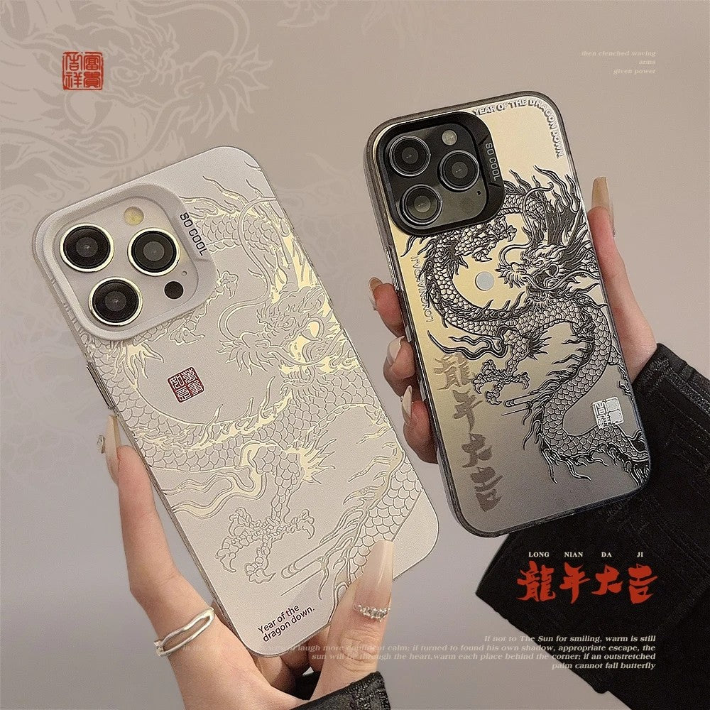 Nueva funda de teléfono de dragón chino de lujo para Xiaomi Poco X6 F5 X5 M6 Pro 4G Mi 13 12 11 Lite 5G NE 14 13T 12T Pro cubierta a prueba de golpes