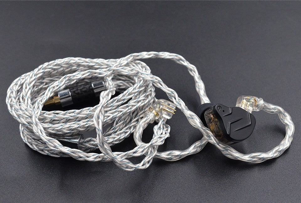 KZ 8 núcleos plata azul híbrido 784 núcleos Cable de actualización plateado Cable de auriculares para KZ ZS10 PRO ZSN PRO ZSX DQ6 ZAX ASX ASF