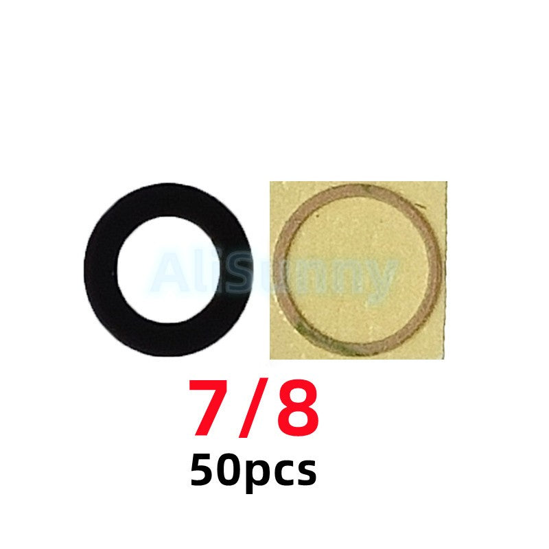 AliSunny-Conjunto de 50 lentes de cámara trasera para iPhone, cubierta de cristal, piezas de anillo, para modelos 13, 14, 7, 8 Plus, X, XS, Max, XR, 11, 12 y 15pro Max