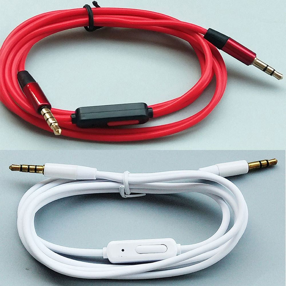 Cable de Audio de 1,2 m, conector auxiliar estéreo de 3,5mm, línea macho a macho con Control de volumen de micrófono para auriculares, altavoz de coche