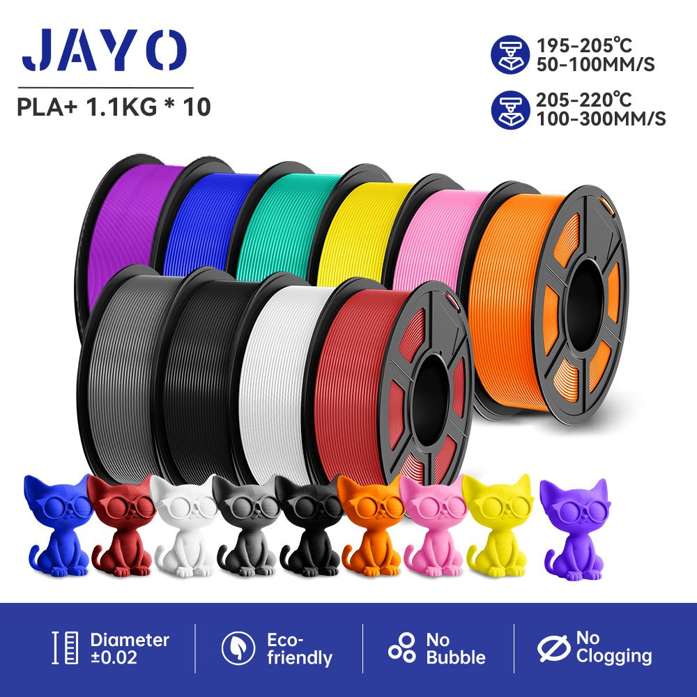 JAYO 5 rollos PLA/PLA Plus/petg/ABS/TPU/PLA meta/PLAYG/HS-PLA filamento de impresora 3D 1,75mm FDM materiales de impresora 3D para impresora 3D
