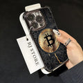 Funda chapada en Bitcoin B de lujo para iPhone 16 15 14 13 12 11 Pro Max X XR XSMax 7 8 6 Plus Y2K cubierta trasera anticaída Airabag