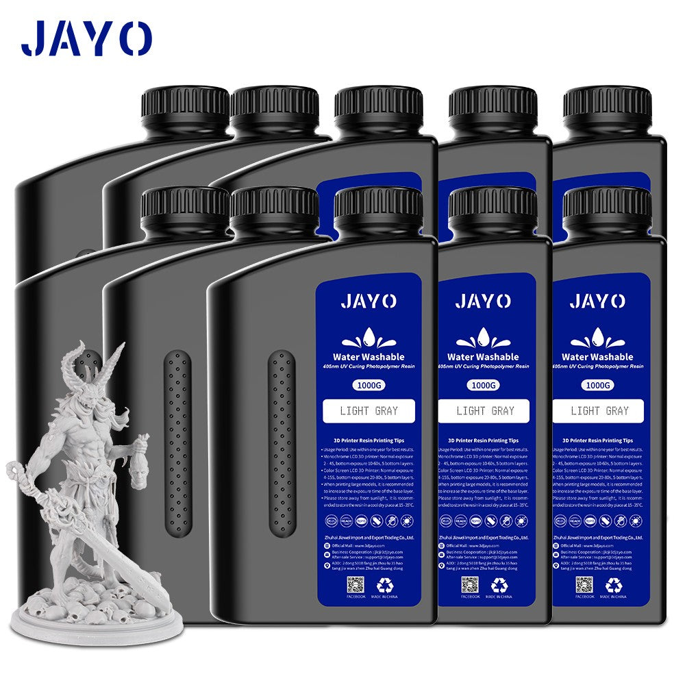 JAYO-lavabo de agua de resina 3D/como ABS/a base de plantas/líquido de resina de fotopolímero UV estándar de 10KG 405nm para materiales de impresora LCD 3D