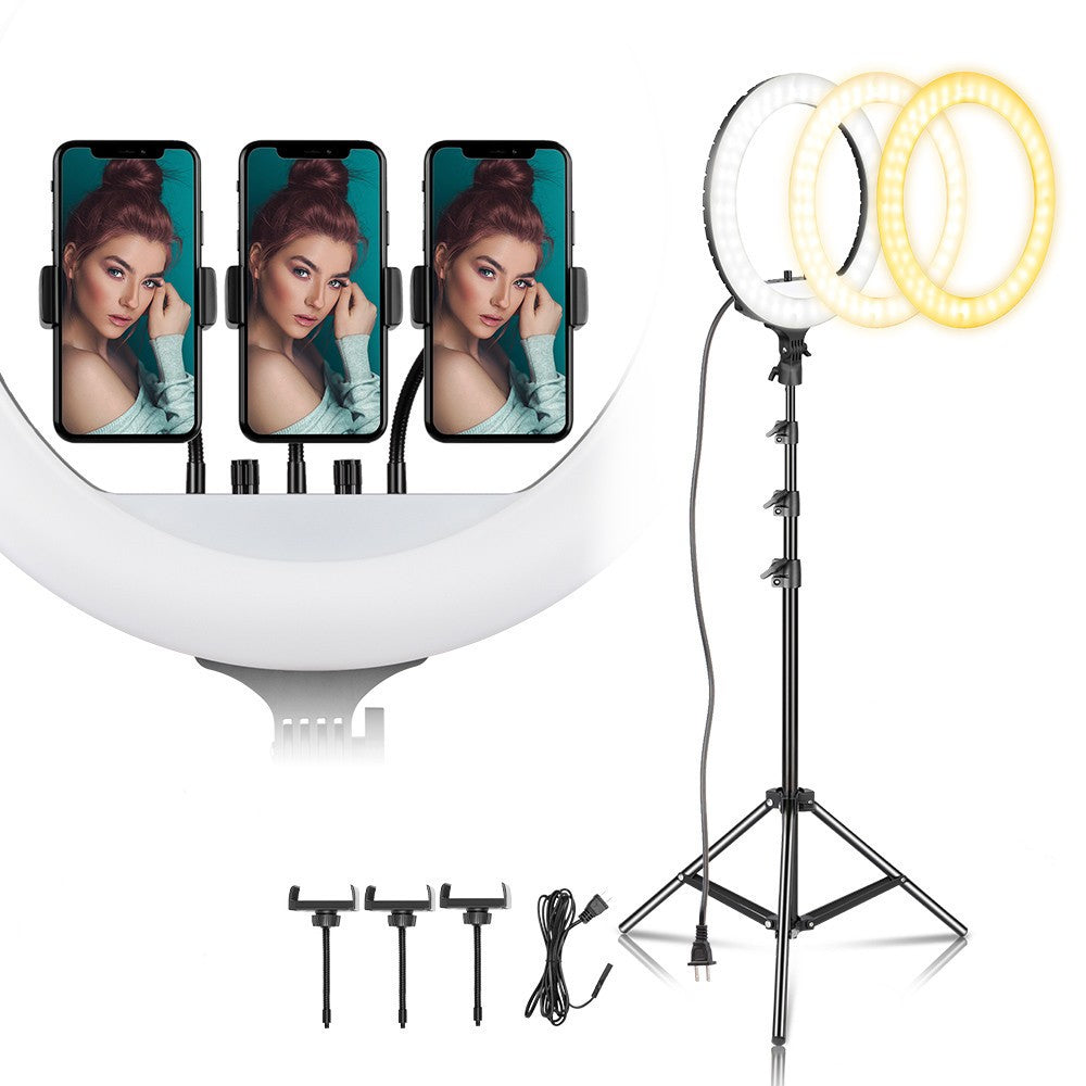 Anillo de luz Led de 18 pulgadas, anillo de luz grande para Selfie, fotografía con Control remoto para Youtube, luz de vídeo de maquillaje para teléfono