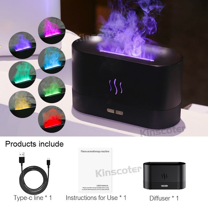 KINSCOTER-Difusor de Aroma ultrasónico, humidificador de aire, generador de niebla fría, nebulizador Led, aceite esencial, lámpara de llama
