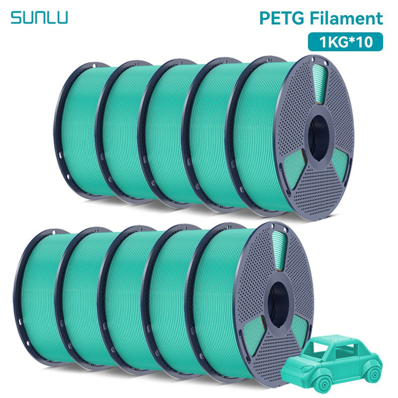 Filamentos SUNLU PLA PETG PLA Plus, 10 rollos de filamento 3D, 1 KG/rollo, 1,75mm, 100% líneas de filamento, ordenadamente para impresión 3D de la UE y EE. UU.