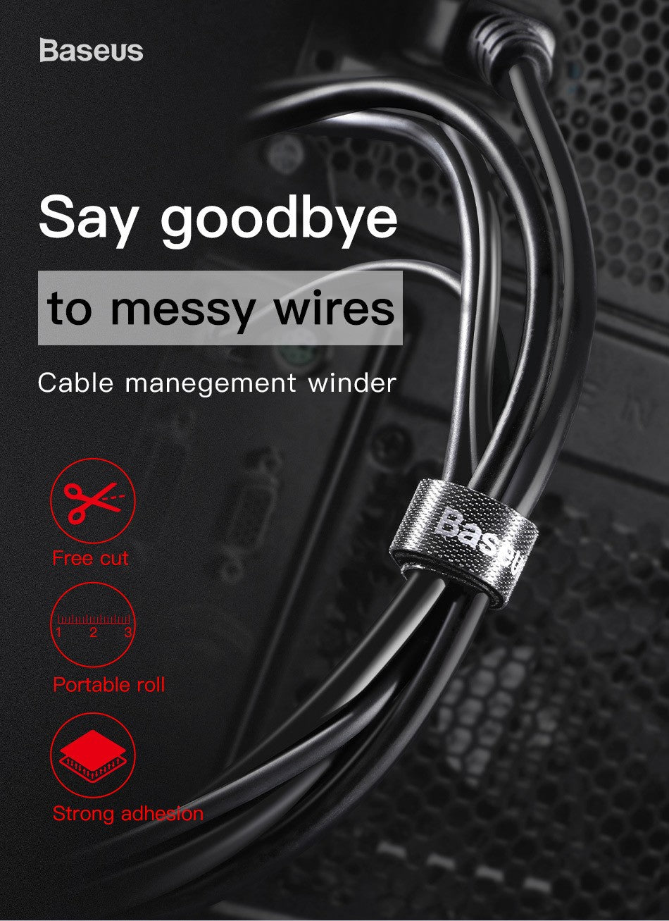 Baseus-organizador de cables, enrollador de cables USB, gestión de cables, Protector de cargador para iPhone, ratón, auriculares, soporte de Cable de protección
