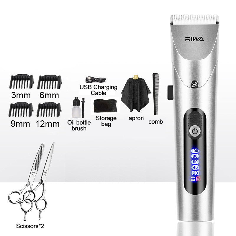 Youpin RIWA Maquina De Cortar Cabello Cortadora De Pelo Trimmer Barbero Cortapelos Profesional Hombre Maquinilla De Cortar Pelo Con Pantalla LED Cortapelo Dispositivo Lavable y Recargable Cabezal Cortador Acero