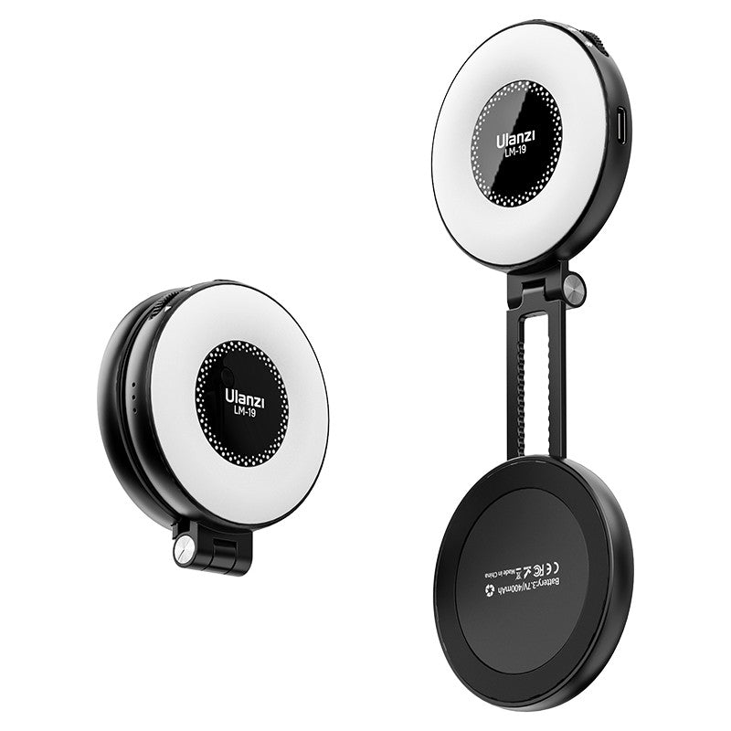 Ulanzi LM19 MagSafe Light CRI 95+ para fotografía Vlog Livestream Luz de relleno con tapa bicolor adecuada para teléfonos móviles magnéticos