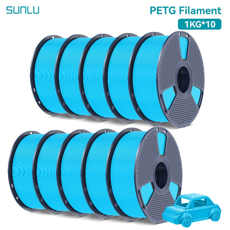 Filamentos SUNLU PLA PETG PLA Plus, 10 rollos de filamento 3D, 1 KG/rollo, 1,75mm, 100% líneas de filamento, ordenadamente para impresión 3D de la UE y EE. UU.