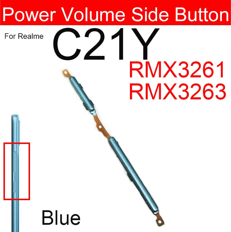 Para Realme C25 C25Y C25S C21 C21Y C20 C20A volumen de energía botón lateral volumen lateral botones de encendido llave pequeña piezas de cable flexible