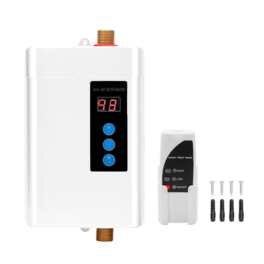 Calentador de agua eléctrico Digital, Control remoto, instantáneo, sin depósito, para cocina, baño, ducha, calentamiento rápido