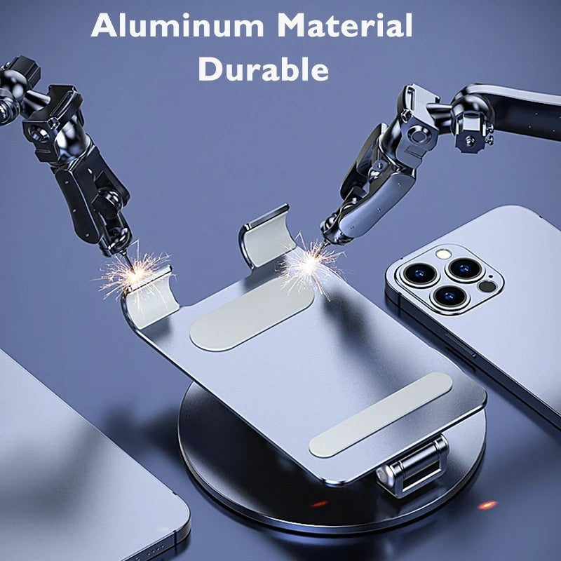 Soporte giratorio para teléfono móvil, soporte de Metal de aluminio para teléfono, soporte Universal plegable para tableta y teléfono de escritorio, alta calidad, 1/2 Uds.