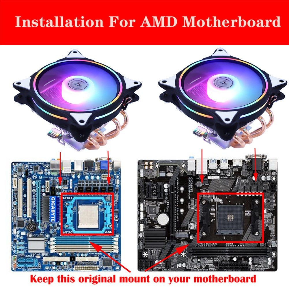 Enfriador de CPU, 4 tubos de disipación de calor, 120 mm, perfil bajo, 4 pines, LGA 115X 1200 1700 2011 X79 X99, AM4 AM5
