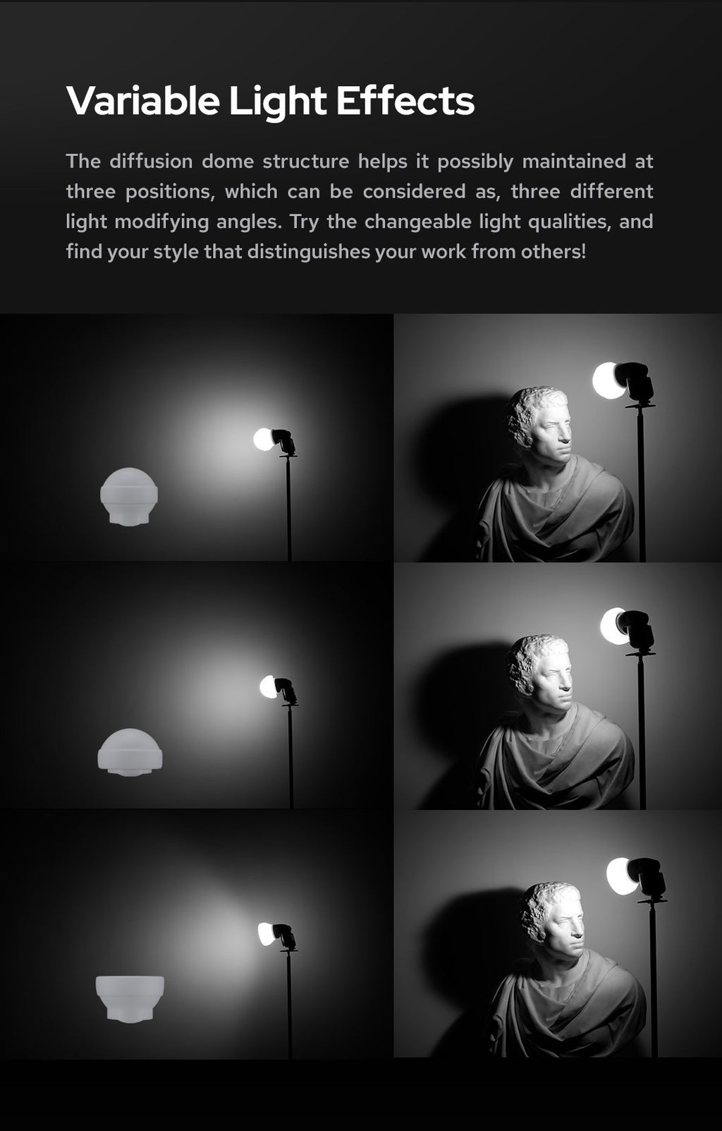 Godox AK-R22 cúpula difusora de fotografía de silicona plegable para flashes de la serie V1 AD100PRO AD200PRO (con H200R) fotografía