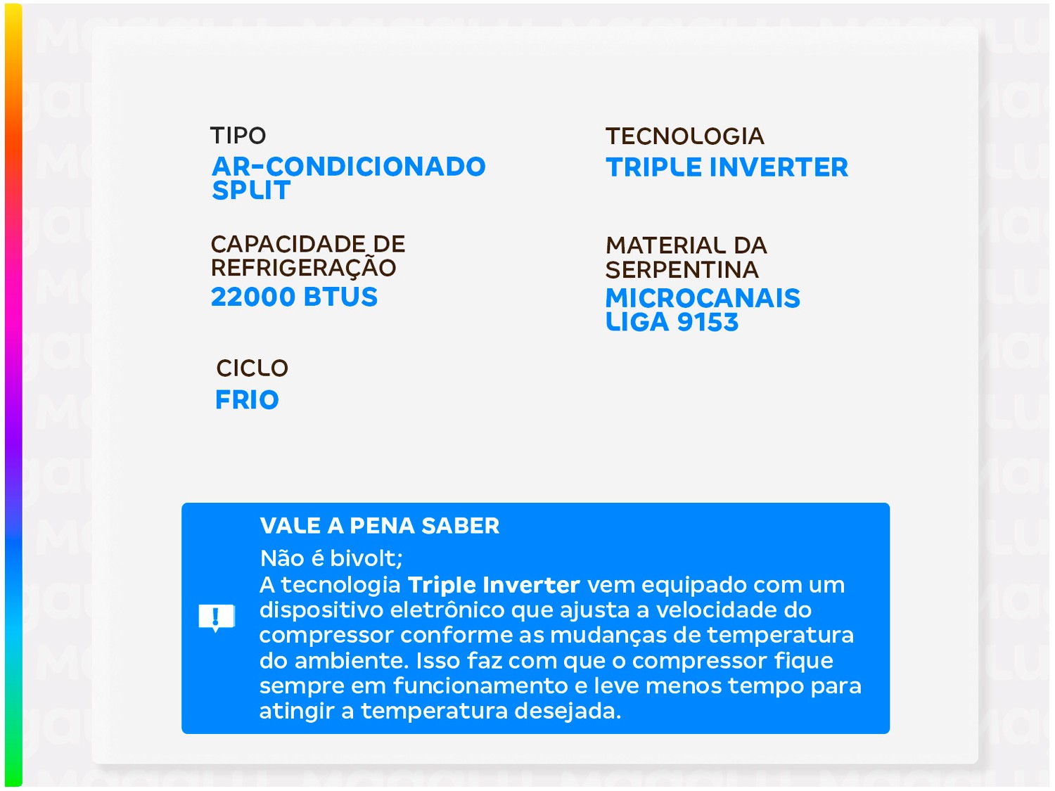 Aire Acondicionado Split Frío Consul Triple Inverter 22,000 BTUs CBL22CB - 220V