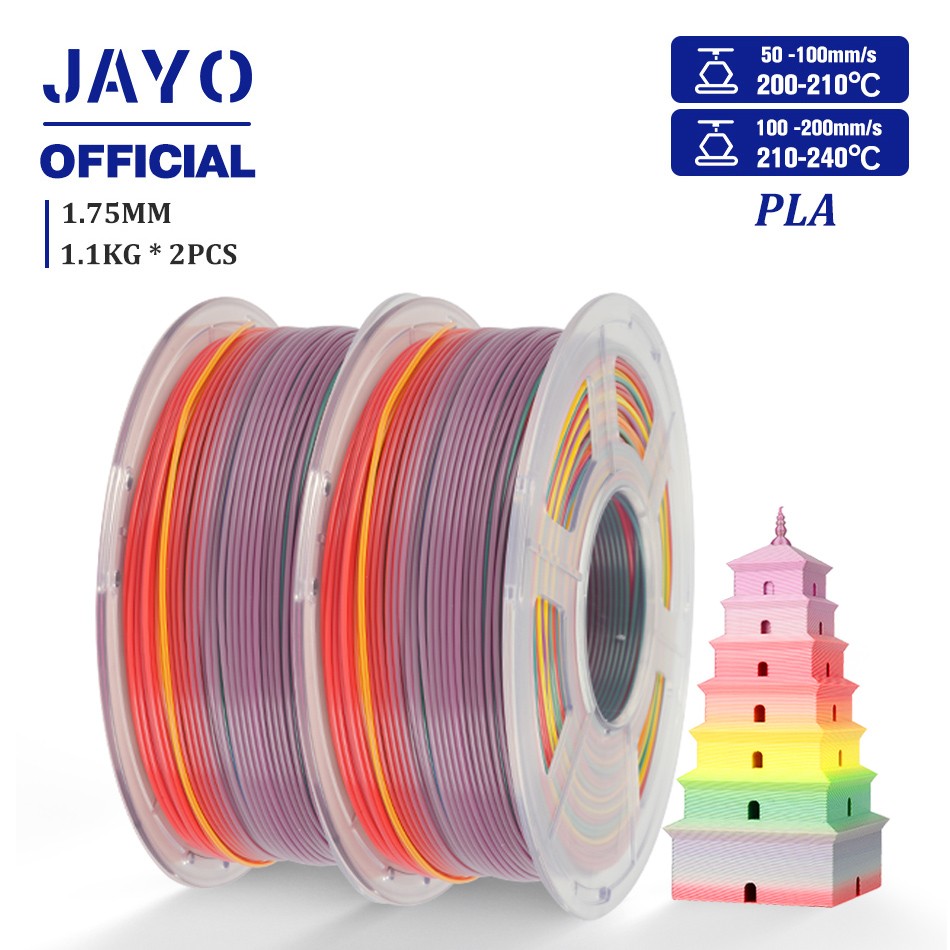 Filamento de impresora 3D JAYO PLA/PETG/SILK/TPU/ABS 1,75mm 2 rollos de materiales de impresión 3D para impresora 3D envío gratis