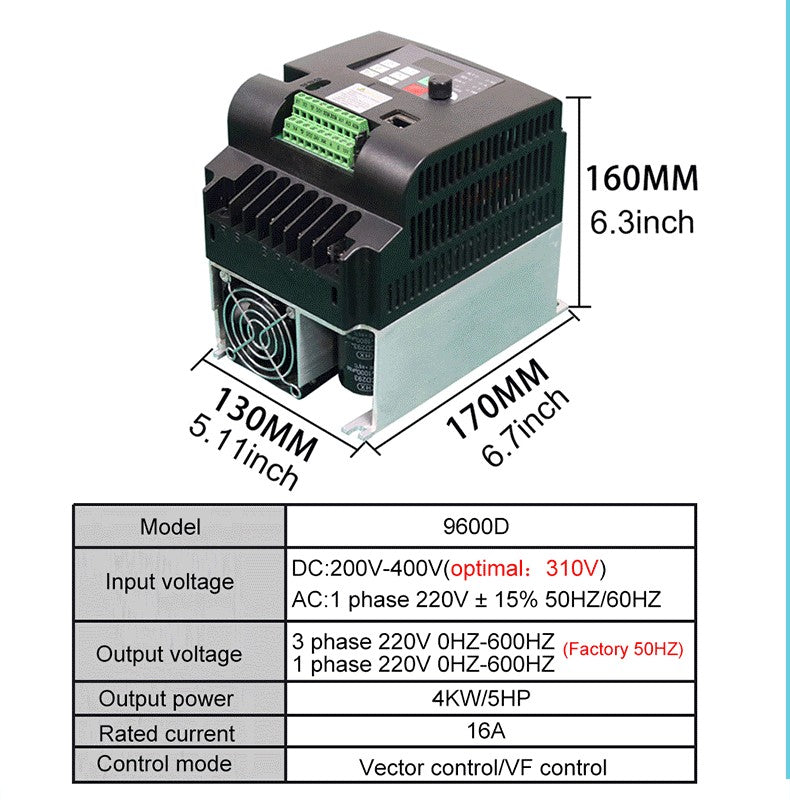 Inversor Solar VFD de 0,75-7,5 kW, 3P CC, 200-400V, entrada de 220V, convertidor de frecuencia de salida, controlador de bomba de agua, Control de velocidad MTTP