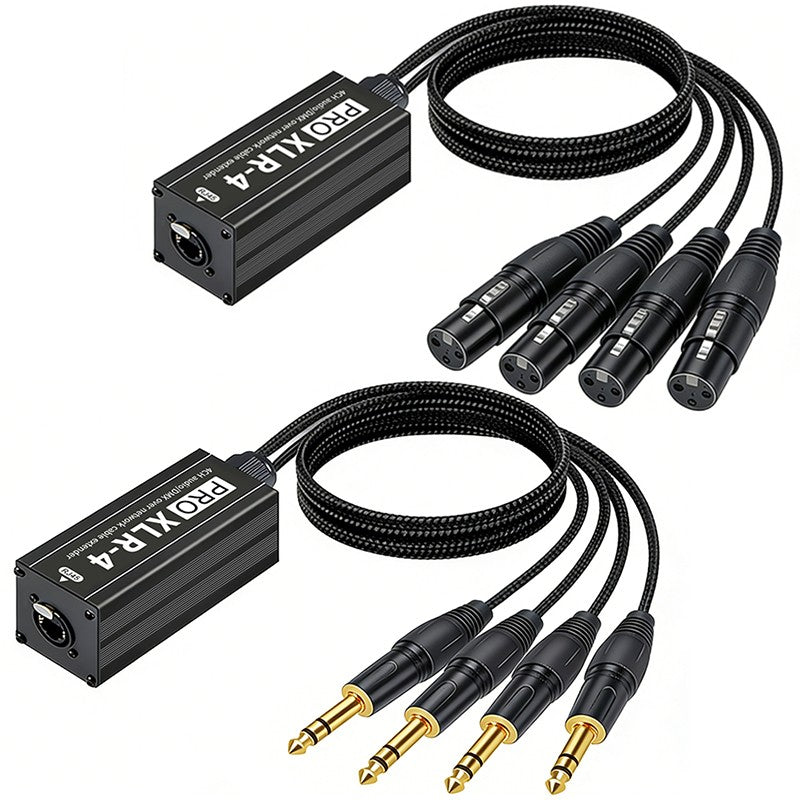 Cable extensor de audio RJ45 a XLR de 4 canales y 3 pines, extensor de señal de red DMX512 para iluminación de escenarios y estudio de grabación.