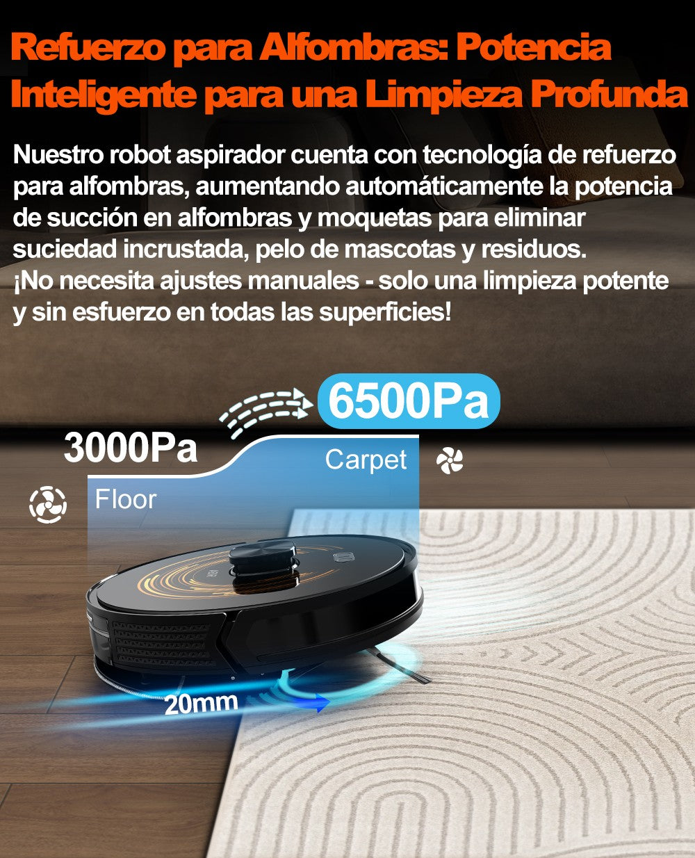(Código de cupón: GCC800)  Robot Aspirador ABIR X9, Navegación Láser, Succión 6500Pa, Mapa Multiplantas, Doble Lámpara UV, Control Inteligente de Zonas, Tecnología de Refuerzo Automático para Alfombras, Versión de Gama