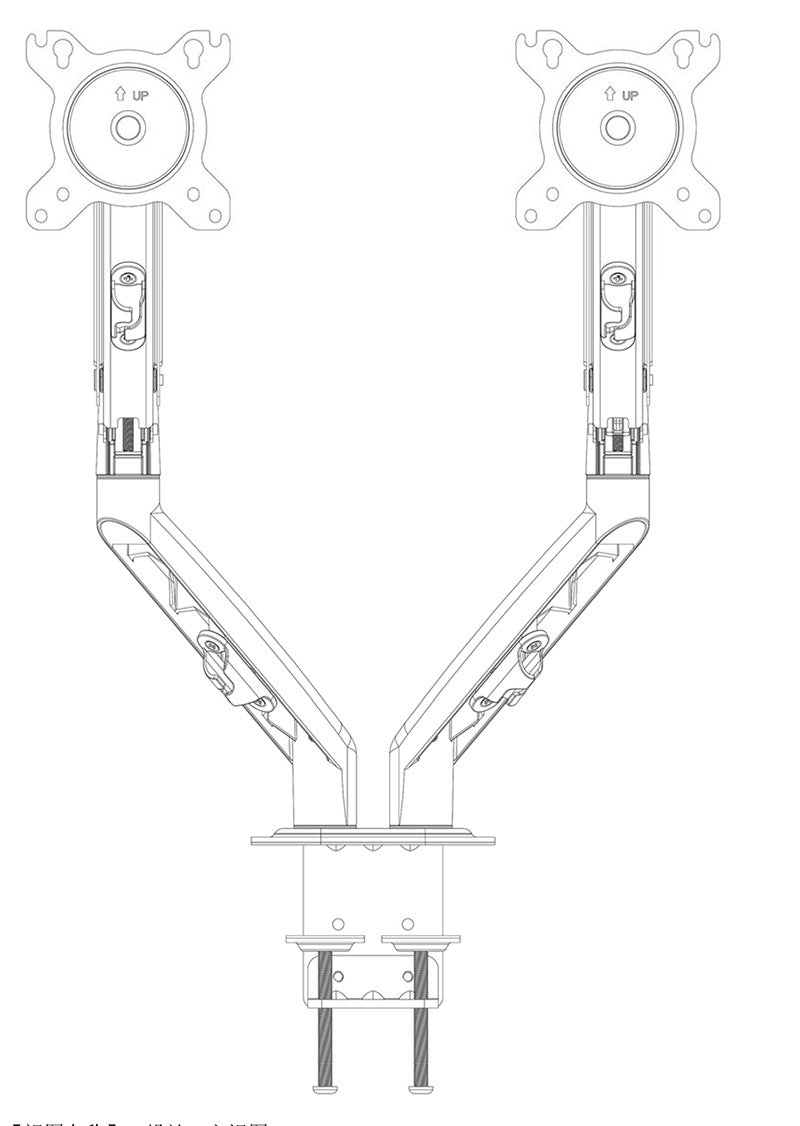 Hyvarwey-Soporte de escritorio para Monitor Dual G08-24, montaje para pantallas LCD de 13 a 27 pulgadas, rotación e inclinación, ajuste de dos brazos