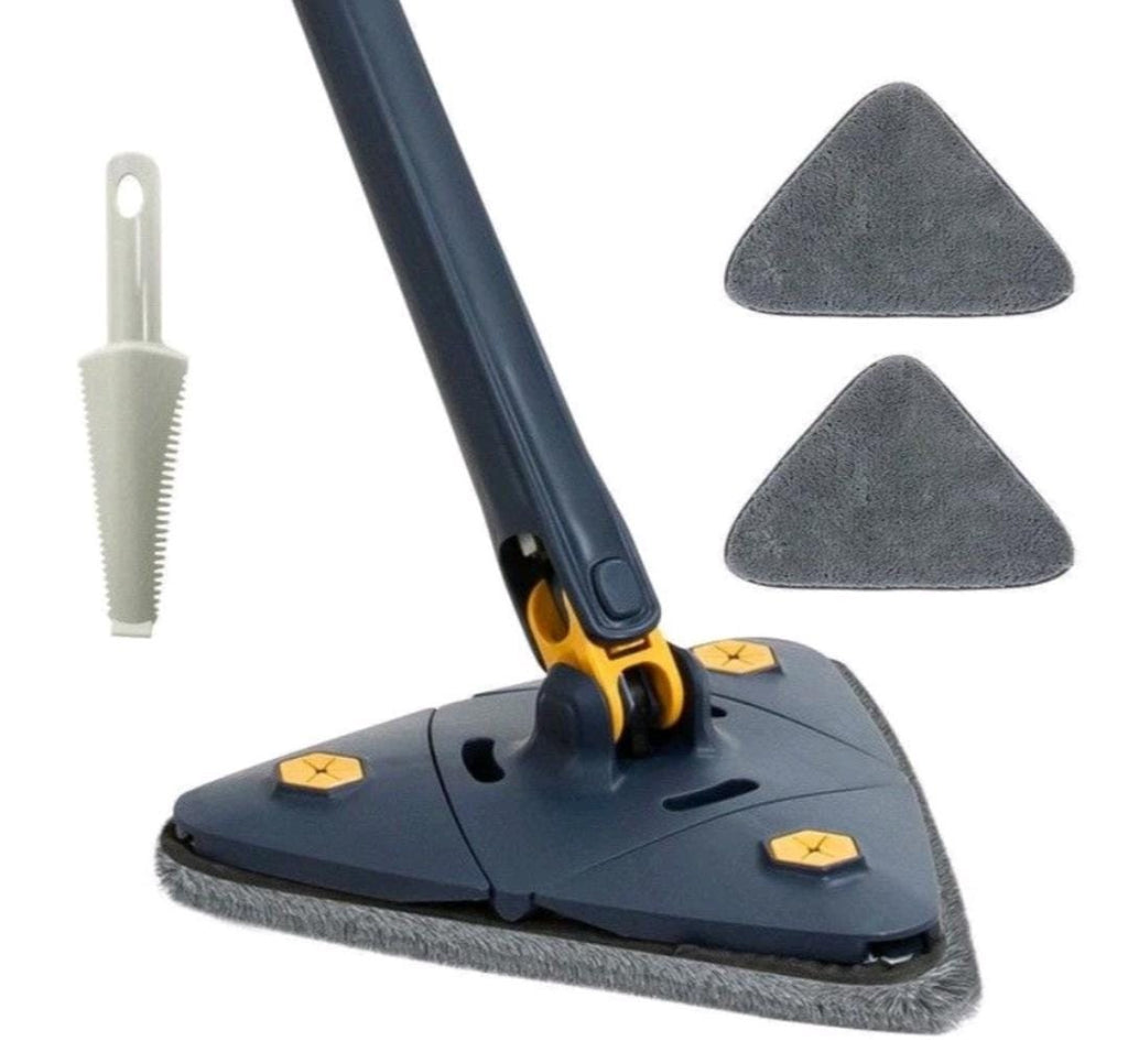 Esfregao-fregona de limpieza ajustable, mopa giratoria de triangulo, 360