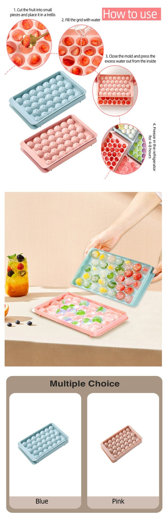 33 molde de PP para Hockey sobre hielo, bola de whisky congelada, bandeja para cubitos de hielo, caja para hacer piruletas, regalos, accesorios de herramientas de cocina