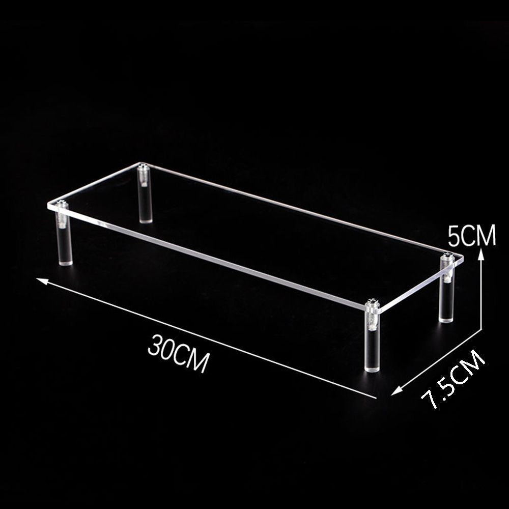 Soporte de exhibición acrílico de 1-4 niveles, estante de exhibición duradero para magdalenas, Perfume, muñeca, caja ciega Trapezoidal transparente, estante de almacenamiento