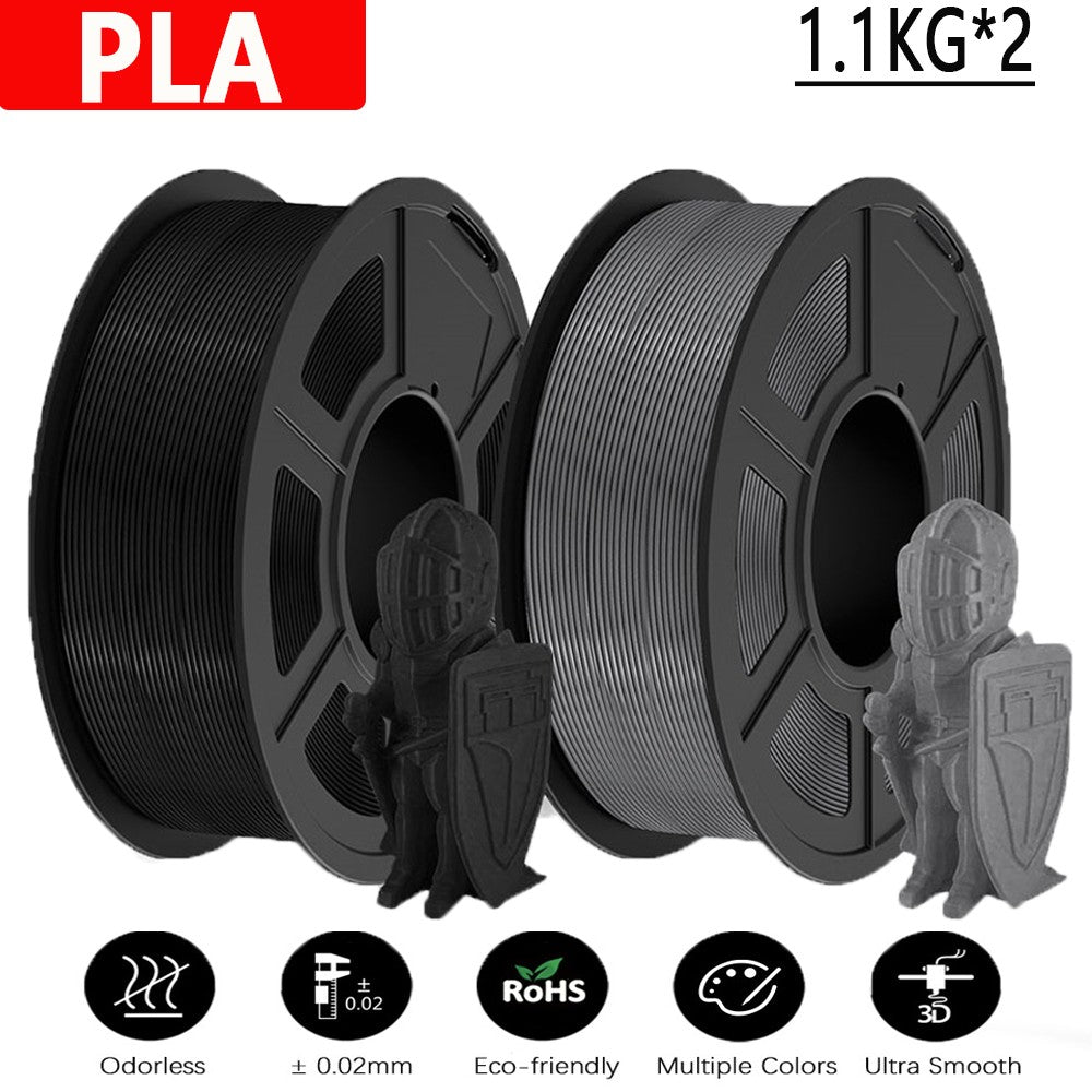 JAYO 2 rollos de filamento de impresora 3D PETG/PLA/PLA PLUS 1,75mm 2,2 KG 100% sin burbujas materiales de impresión 3D no tóxicos para impresora 3D