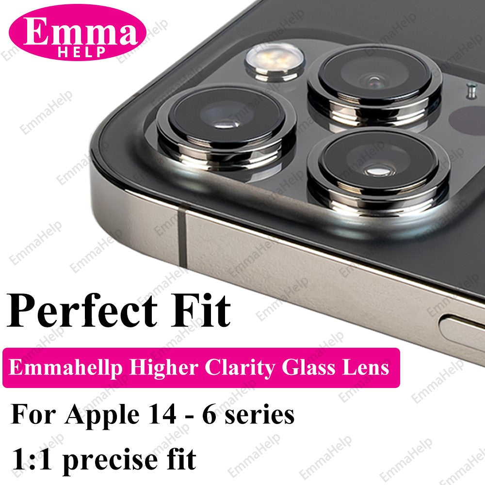 EmmaHelp, 10 Uds., cristal de cámara trasera para iPhone 7 8 Plus 6 6S 6Plus 7Plus X XR XS Max 11 12, lente de cubierta trasera, piezas de soporte adhesivo 3M