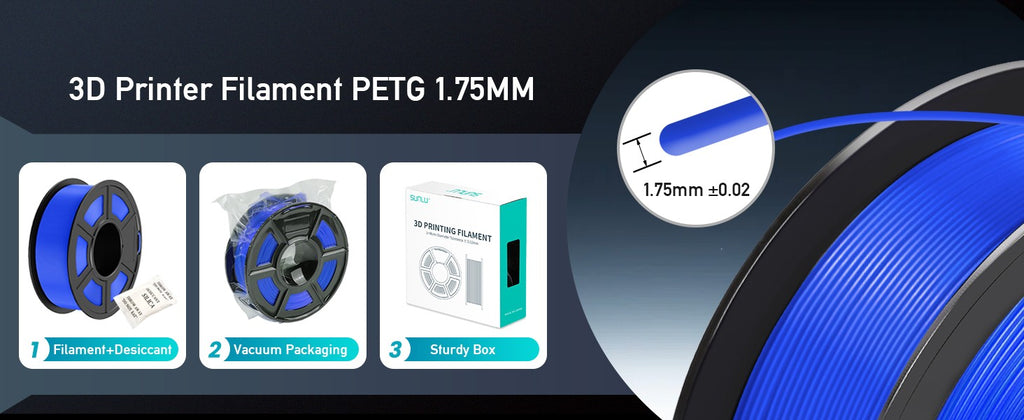 Filamento SUNLU 10KG 3D PLA/PLA PLUS/PETG/filamnet ABS fácil 1,75mm 10 rollos 1KG filamento de impresora 3D bien herido para impresora 3D