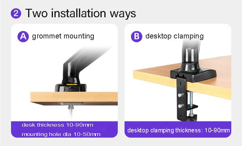 Escritorio NB F160 + brazo doble con resorte de Gas FP-2 para soporte de Monitor de 17 "-27" + soporte para portátil de 10"-17 ", soporte de montaje con prensa de aire, carga de 2-9kg