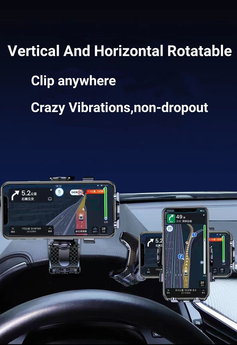 Soporte para teléfono para salpicadero de coche, Clip de cocodrilo por gravedad, espejo de bloqueo automático, soporte Universal para navegación GPS, novedad de 2024