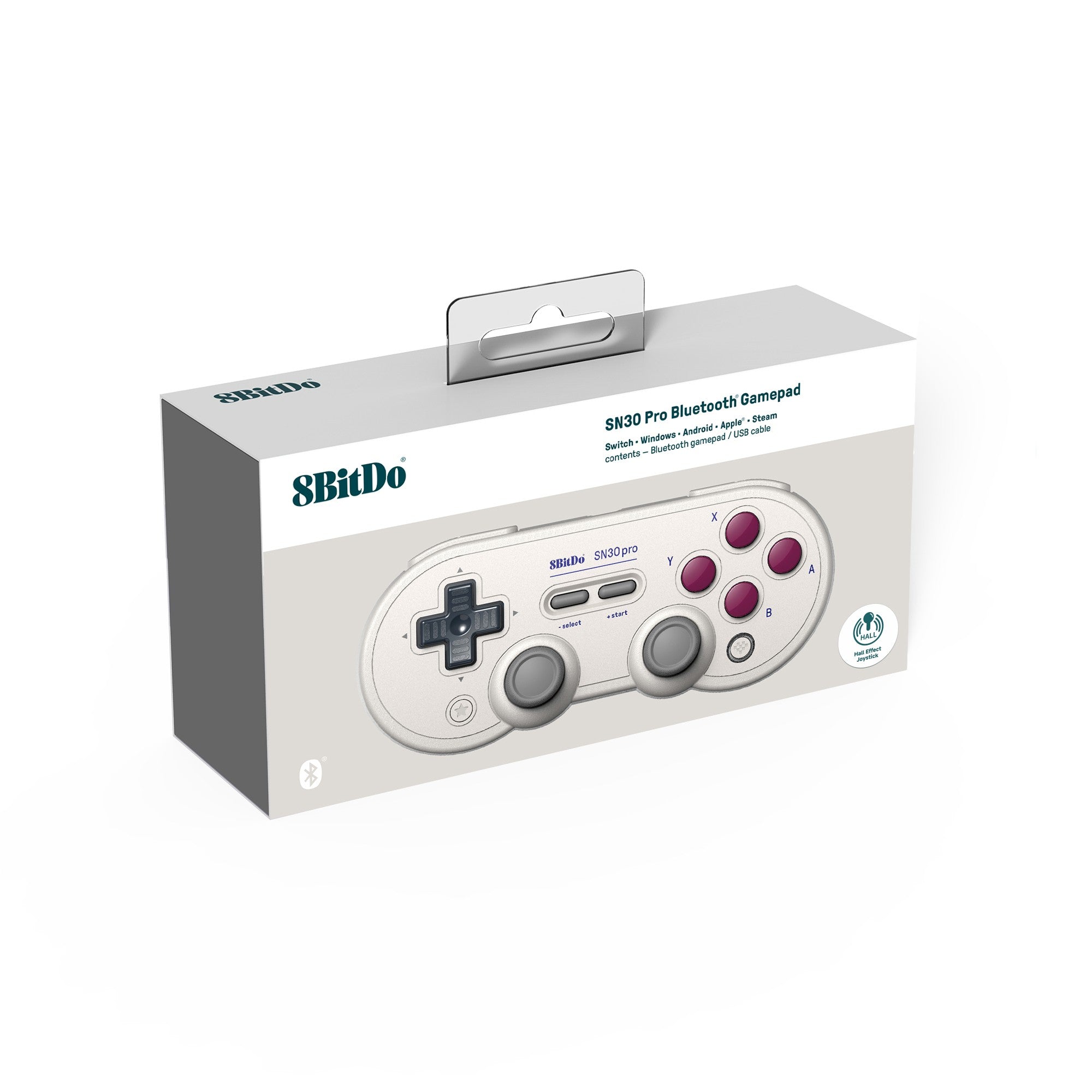 Control Inalámbrico para Juegos 8Bitdo SN30 Pro con Bluetooth y Efecto Hall para Switch 2, MacOS, Android, Raspberry Pi, Windows, Steam Deck
