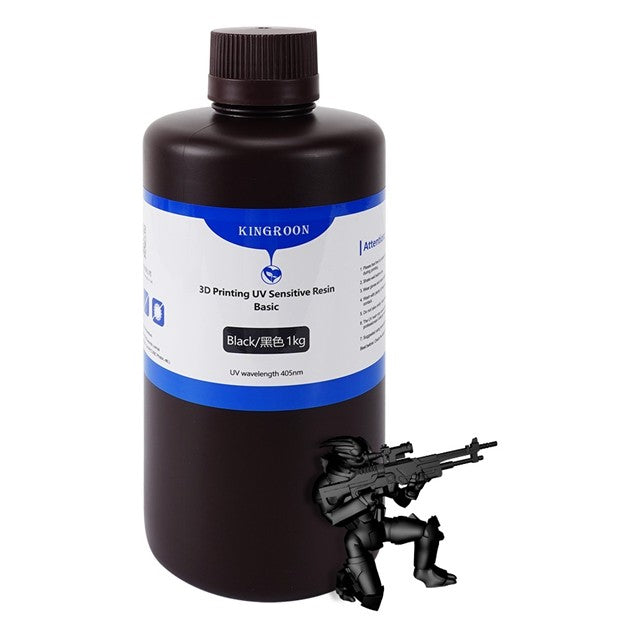 KINGROON-resina UV para impresora 3D, fotopolímero líquido, Material de impresión LCD, estándar, 1KG, negro, gris, blanco, 405nm