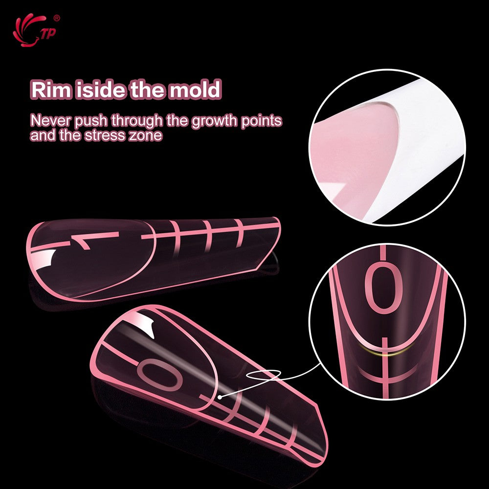 TP 120 Uds molde de uñas de doble forma con borde interior cubierta completa formas superiores acrílicas para extensión puntas de uñas postizas molde de Gel de construcción rápida