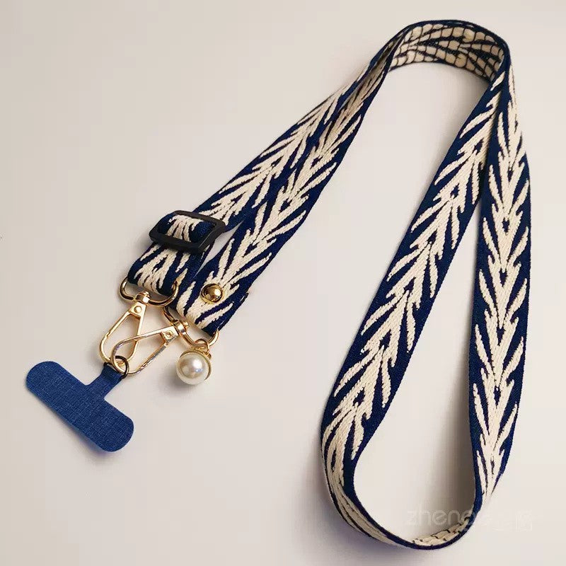 Cable colgante ajustable para teléfono móvil, estilo bordado Retro, con cuello extraíble, cordón colgante Universal para teléfono, 1 ud.