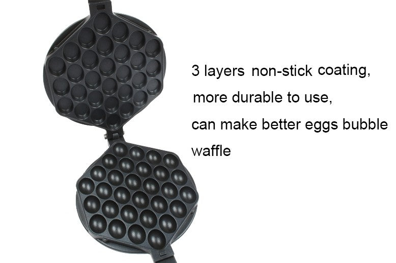 DMWD-Molde de máquina de gofres de burbujas para huevos de Hong Kong, rodillo para hornear, sartén de hierro, placa antiadherente para Muffin