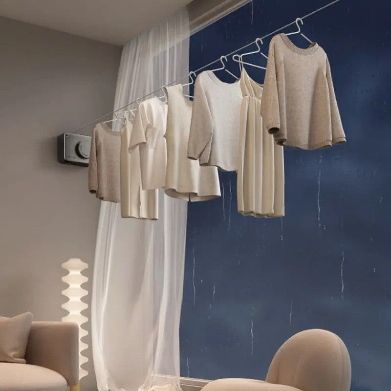 Tendedero retráctil de acero inoxidable, hilo de lavado portátil resistente para interiores y exteriores, secadora de ropa con cuerda ajustable