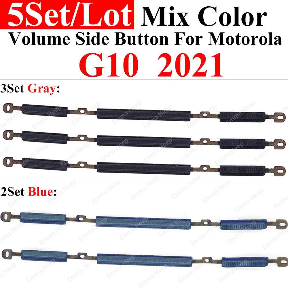 Juego de 5 teclas de botón lateral de volumen de energía para Motorola Moto G23 G22 G20 G13 G10 G9 G7 Plus G8 Power Lite botón de volumen encendido y apagado