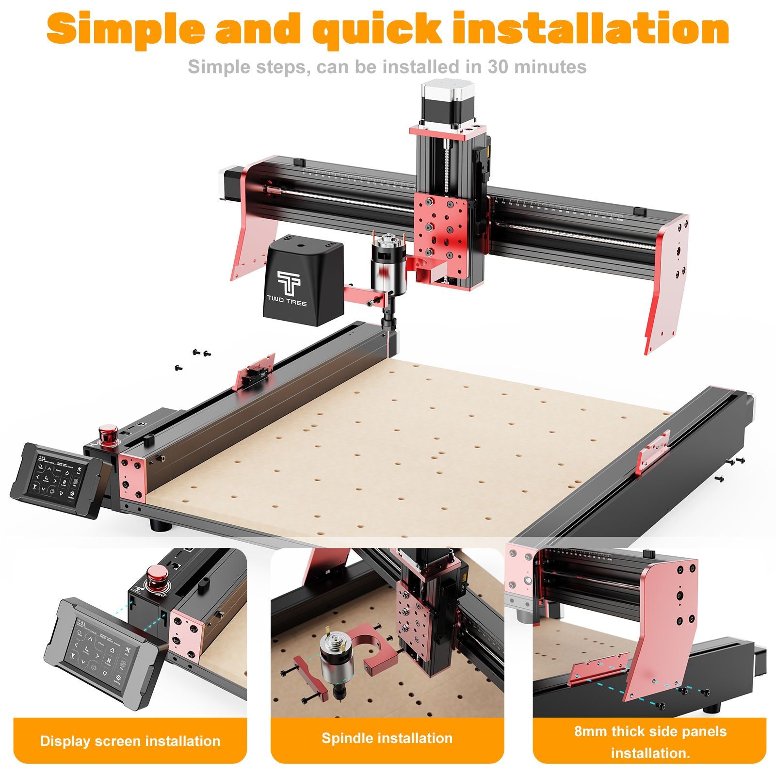 Twotrees TTC450 PRO CNC maquina enrutadora CNC carpintería grabado láser corte madera Metal Control GRBL