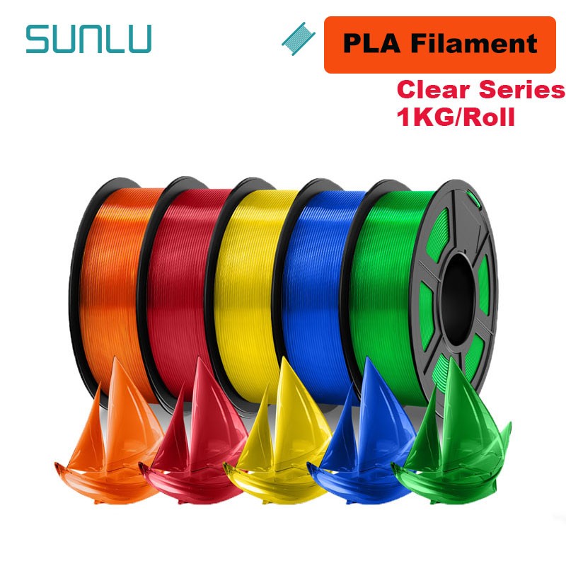 SUNLU Filamento PLA/PETG/PLA PLUS/Transparente de 5 kg, 1.75 mm, 5 Rollos de 1 kg, Filamento 3D para Impresora y Bolígrafo 3D, Enrollado Cuidadosamente